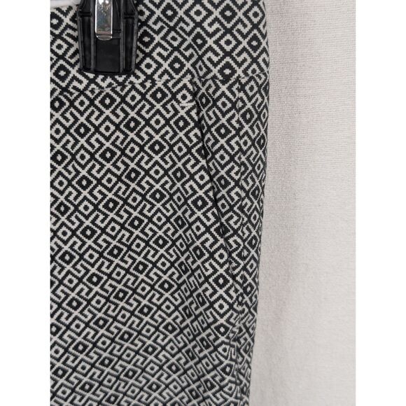 Banana Republic Pattern Hampton Pant Black & White Women's Size 4 - Picture 5 of 13
